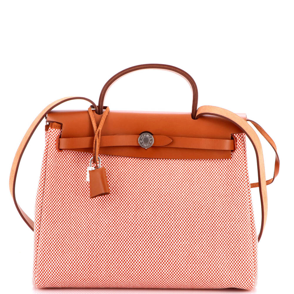 Hermes 31 Herbag Zip Criss Viking Toile and Leather